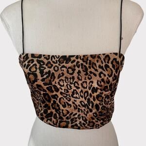Jagger & Stone Velvet Leopard Cropped Zip Back Camisole S